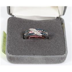 2) STERLING SILVER RHODIUM PLATED DIAMOND RING