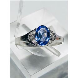 14) 10KT GOLD TANZANITE & DIAMOND RING