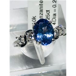 18) 10KT GOLD TANZANITE & DIAMOND RING