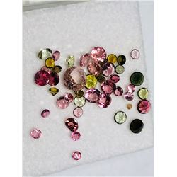 23) GENUINE MULTI COLOR TOURMALINE GEMSTONE
