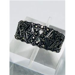 26) STERLING SILVER MARCASITE RING