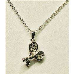 28) STERLING SILVER NECKLACE.