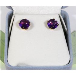 31) 10KT GOLD AMETHYST EARRINGS