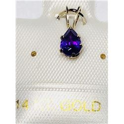 32) 14KT GOLD AMETHYST PENDANT