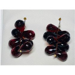 33) 14KT GOLD GARNET EARRINGS