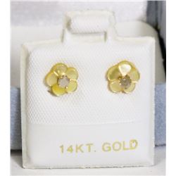 44) 14KT GOLD DIAMOND 2 IN 1 EARRINGS