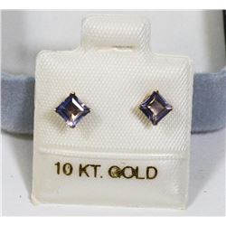 48) 10KT GOLD IOLITE EARRINGS