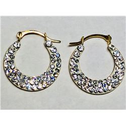 49) 14KT GOLD CUBIC ZIRCONIA EARRINGS