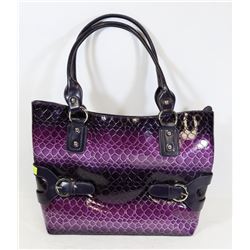 PURPLE SNAKESKIN STYLE HANDBAG