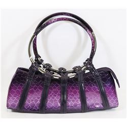 PURPLE SNAKESKIN STYLE HANDBAG
