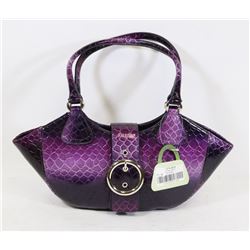 PURPLE SNAKESKIN STYLE HANDBAG