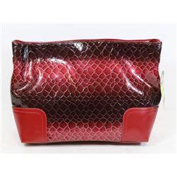 RED SNAKESKIN STYLE HANDBAG
