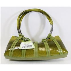 GREEN SNAKESKIN STYLE HANDBAG