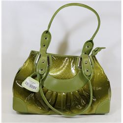 GREEN SNAKESKIN STYLE HANDBAG
