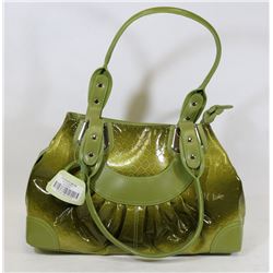 GREEN SNAKESKIN STYLE HANDBAG