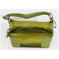 GREEN SNAKESKIN STYLE HANDBAG