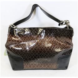 BROWN SNAKESKIN STYLE HANDBAG