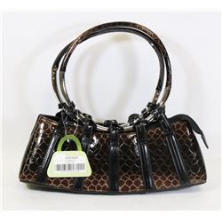 BROWN SNAKESKIN STYLE HANDBAG