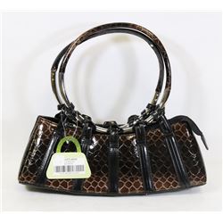 BROWN SNAKESKIN STYLE HANDBAG