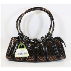BROWN SNAKESKIN STYLE HANDBAG