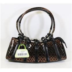BROWN SNAKESKIN STYLE HANDBAG