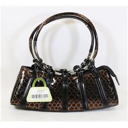BROWN SNAKESKIN STYLE HANDBAG