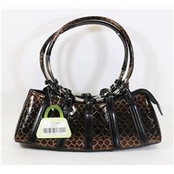BROWN SNAKESKIN STYLE HANDBAG
