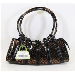 BROWN SNAKESKIN STYLE HANDBAG