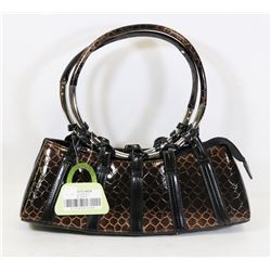 BROWN SNAKESKIN STYLE HANDBAG