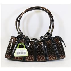 BROWN SNAKESKIN STYLE HANDBAG