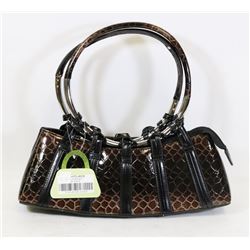 BROWN SNAKESKIN STYLE HANDBAG