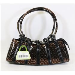 BROWN SNAKESKIN STYLE HANDBAG