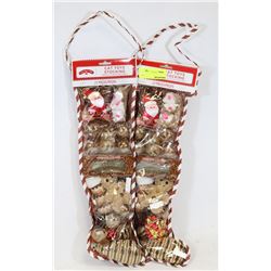 TWO 21PC CAT TOYS STOCKINGS