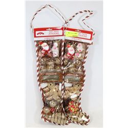 TWO 21PC CAT TOYS STOCKINGS