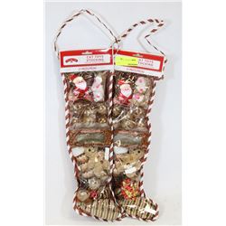 TWO 21PC CAT TOYS STOCKINGS