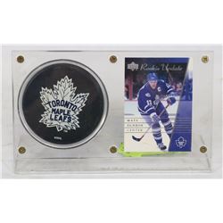 MATS SUNDIN ROOKIE CARD AND NHL PUCK
