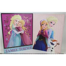 TWO DISNEY FROZEN WALL CANVAS ART