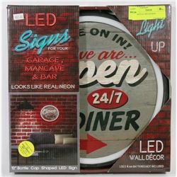12" BOTTLE CAP LED SIGN