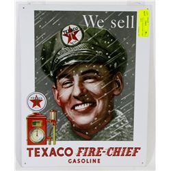 RETRO REPLICA TEXACO FIRE CHIEF GASOLINE SIGN