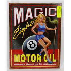 MAGIC 8 BALL MOTOR OIL MANCAVE SIGN.
