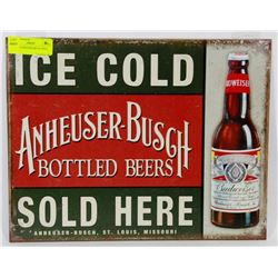 RETRO BUDWEISER METAL SIGN.