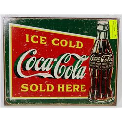 ICE COLD COCA-COLA  METAL SIGN.