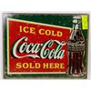 Image 1 : ICE COLD COCA-COLA  METAL SIGN.