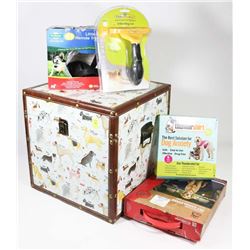 BOX OF DOG ITEMS