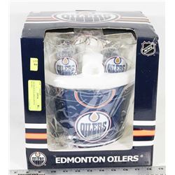 OILERS PUB GLASSES AND ICE BUCKET