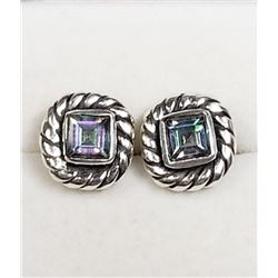 5) STERLING SILVER MYSTIC TOPAZ EARRINGS