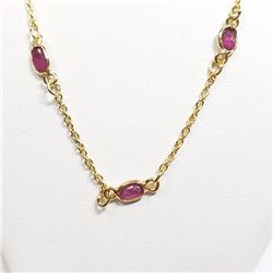 7) GOLD-PLATED STERLING SILVER RUBY NECKLACE
