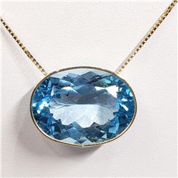 17) 10K/14K Y. GOLD NATURAL BLUE TOPAZ NECKLACE