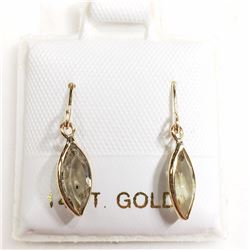 19) 14K YELLOW GOLD ZULANITE EARRINGS