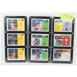 9 VINTAGE GRETZKY CARDS.